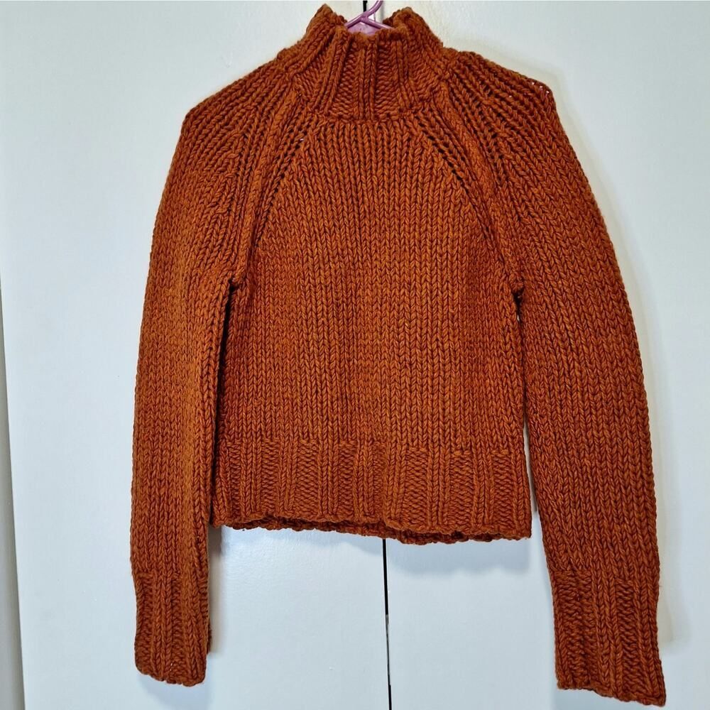 Abercrombie& Fitch Vintage Knit Wool Orange Sweater Medium